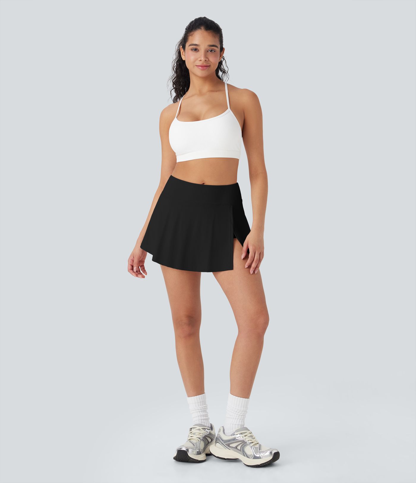 Mid Rise 2-in-1 A-line Mini Yoga Skirt with Pockets