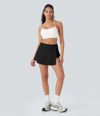 Mid Rise 2-in-1 A-line Mini Yoga Skirt with Pockets