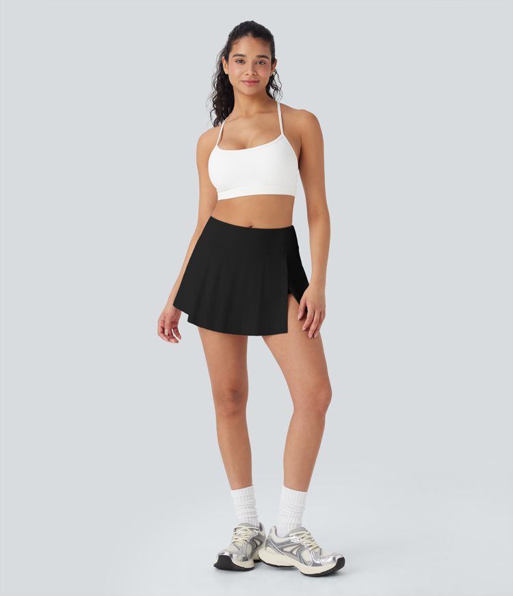 Mid Rise 2-in-1 A-line Mini Yoga Skirt with Pockets