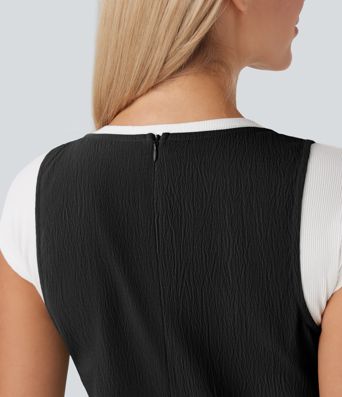 Wrinkle-resistant Mini Travel Jumper Dress with Pockets