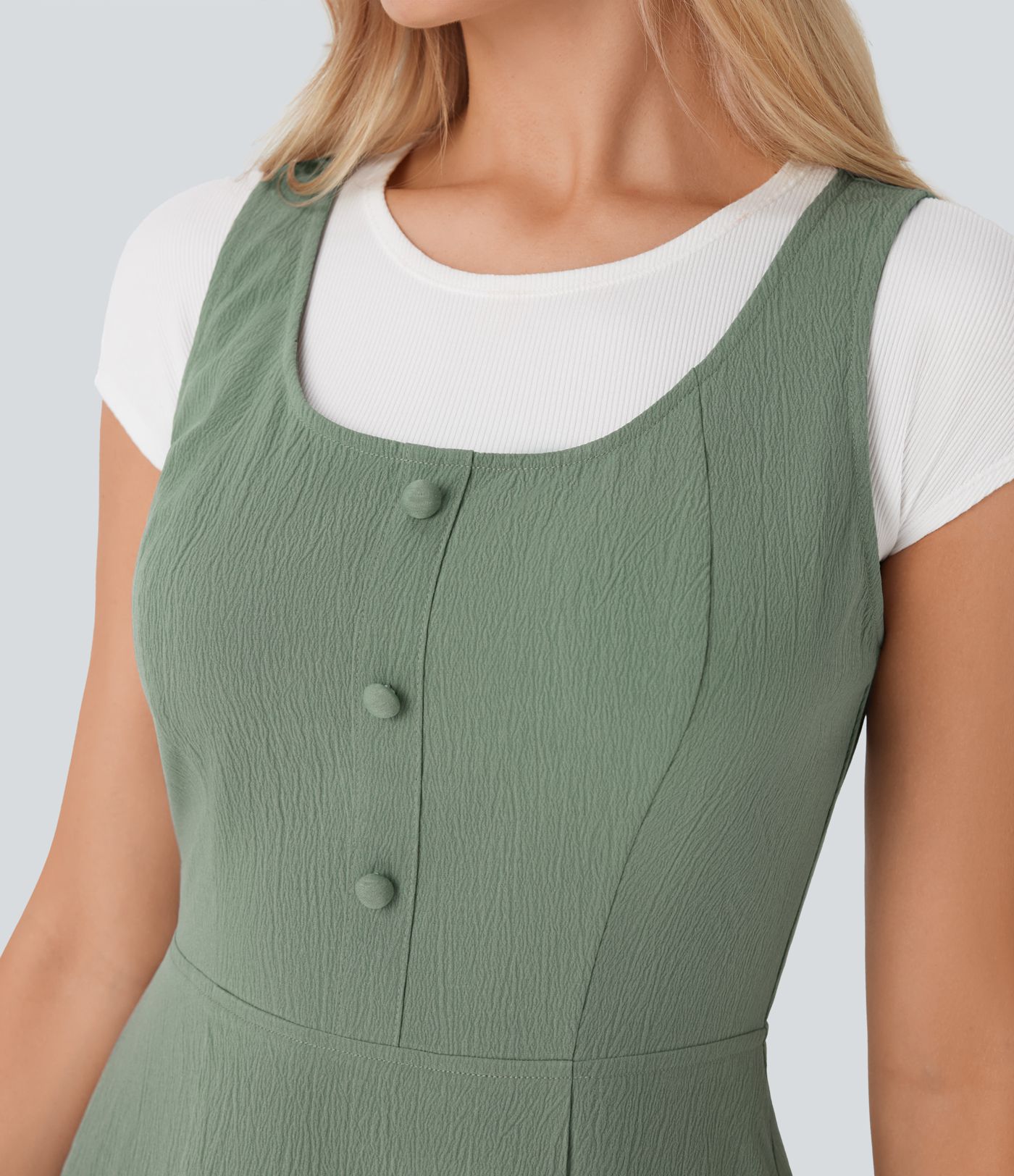 Wrinkle-resistant Mini Travel Jumper Dress with Pockets