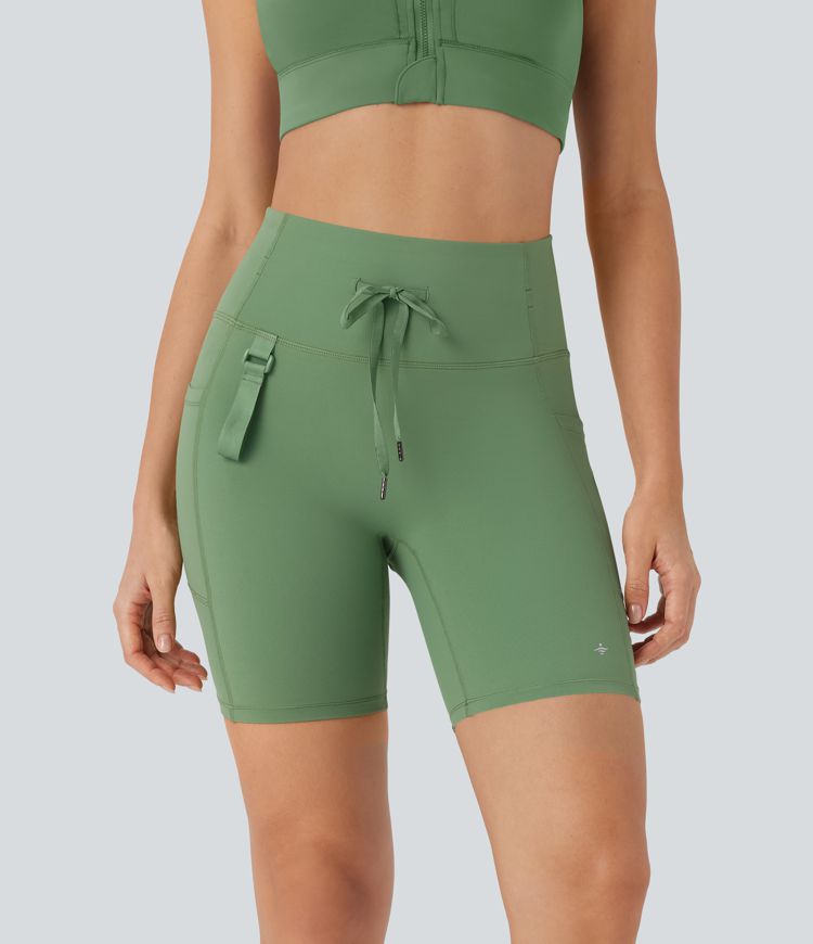 Halara UltraSculpt™ High Waisted Butt Lifting Tummy Control Loop Running Biker Shorts 7'' with Pockets