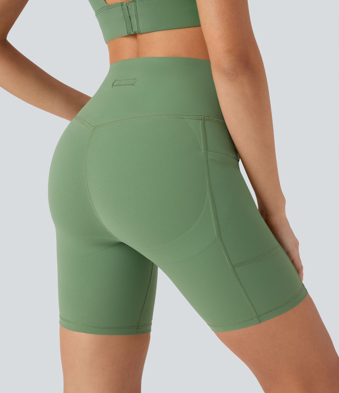 Halara UltraSculpt™ High Waisted Butt Lifting Tummy Control Loop Running Biker Shorts 7'' with Pockets