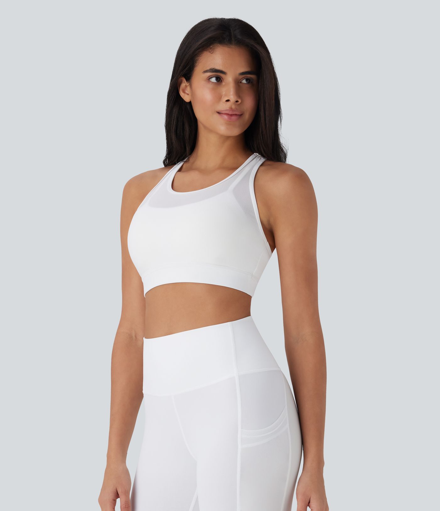 SpeedWave™ Mittleres Support Racerback Kontrast Mesh Schnelltrocknender Trainings-Sport-BH