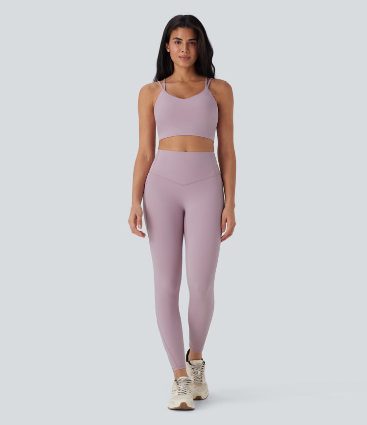 Leggings yoga Halara UltraSculpt™ SoCinched fresco secado rápido tiro alto control abdomen corte bolsillo - UPF 50+