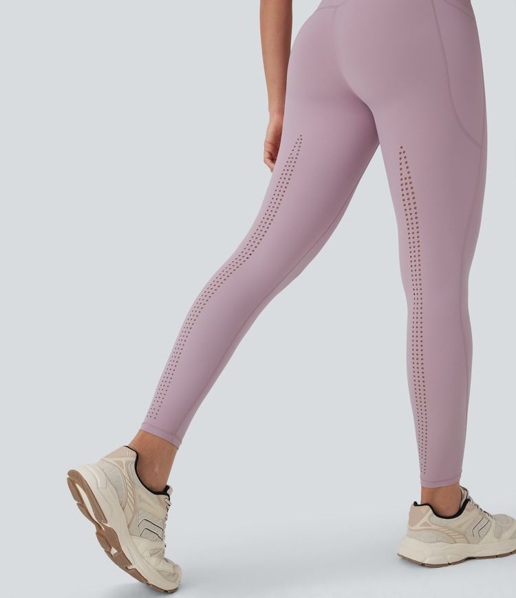 Leggings yoga Halara UltraSculpt™ SoCinched fresco secado rápido tiro alto control abdomen corte bolsillo - UPF 50+