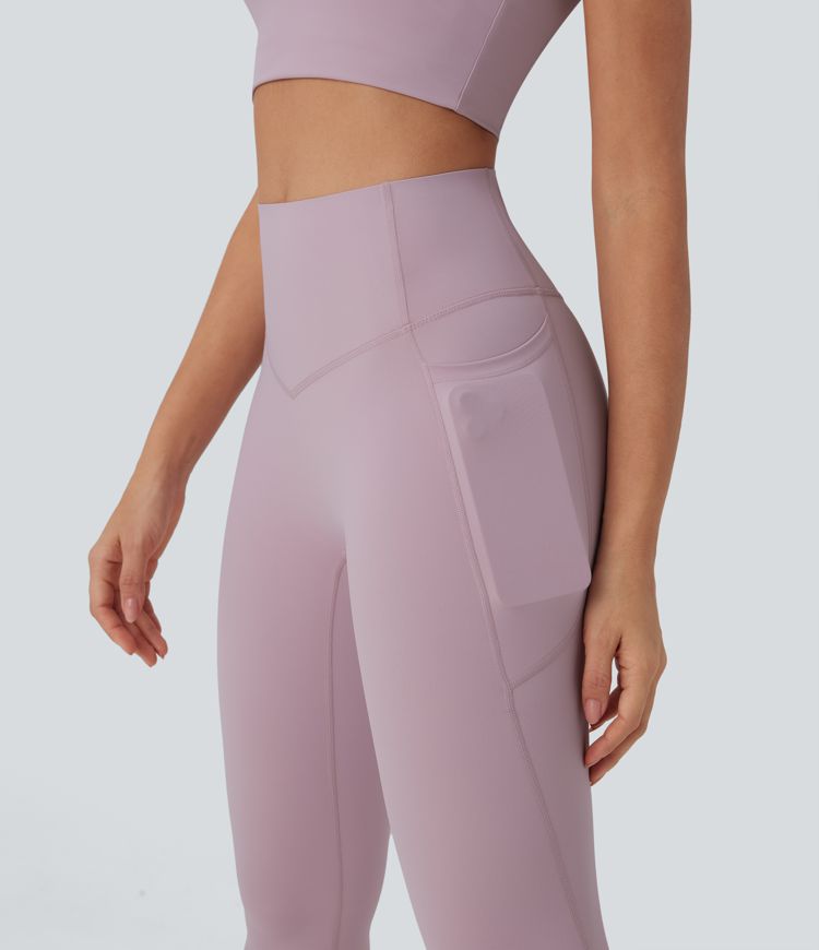 Leggings yoga Halara UltraSculpt™ SoCinched fresco secado rápido tiro alto control abdomen corte bolsillo - UPF 50+