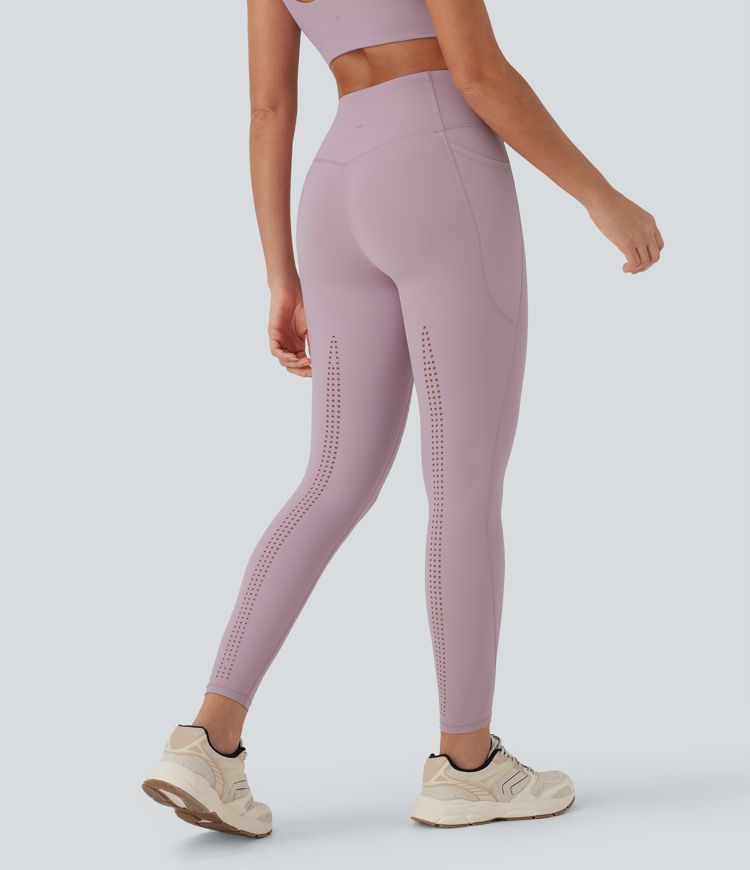Leggings yoga Halara UltraSculpt™ SoCinched fresco secado rápido tiro alto control abdomen corte bolsillo - UPF 50+