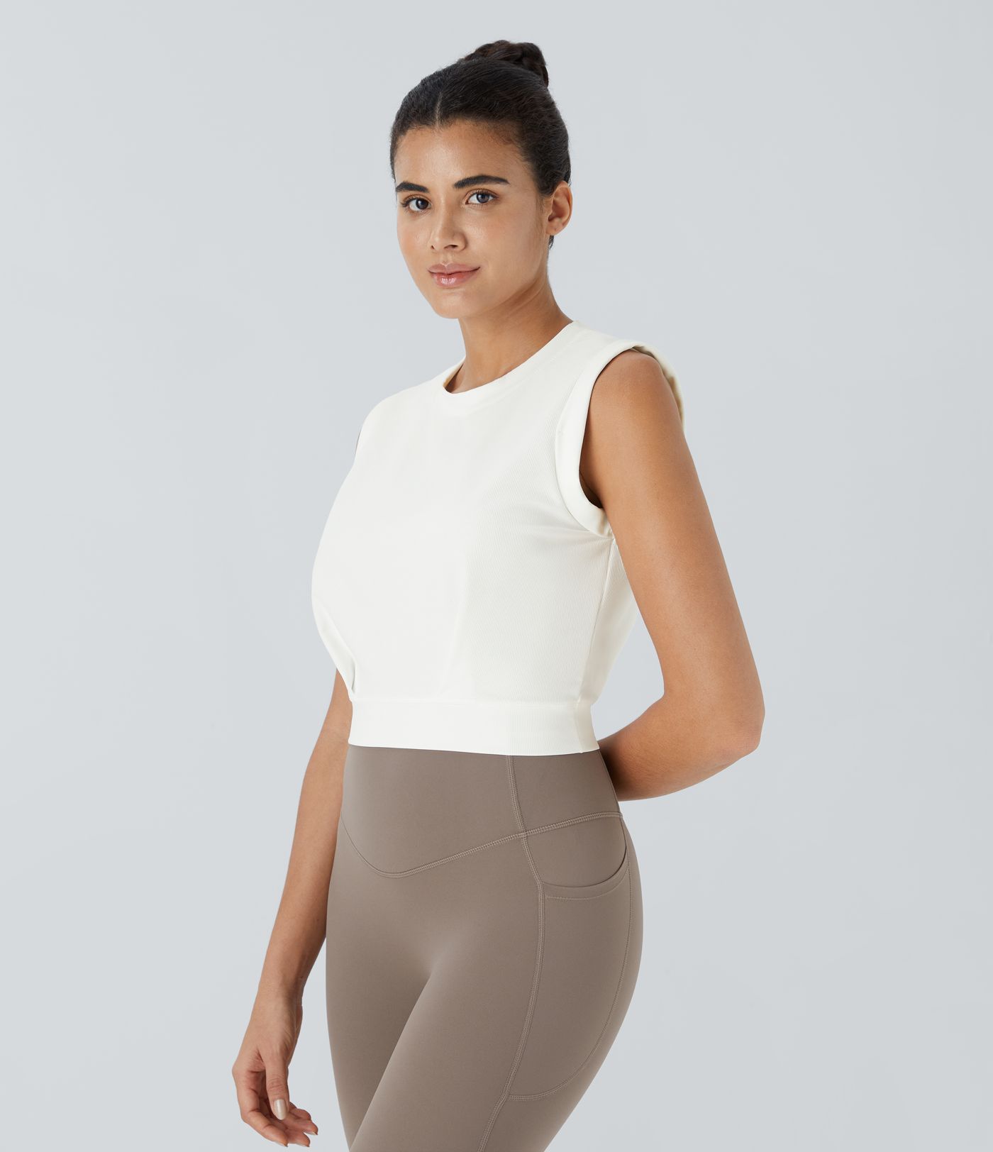 Camiseta Patitoff™ Flow sin mangas yoga cuello redondo resistente pelo mascota sin mangas