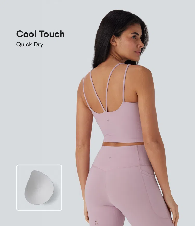 Camiseta de yoga corta Halara UltraSculpt™ Refrescante UPF50+ sin espalda y con secado rápido