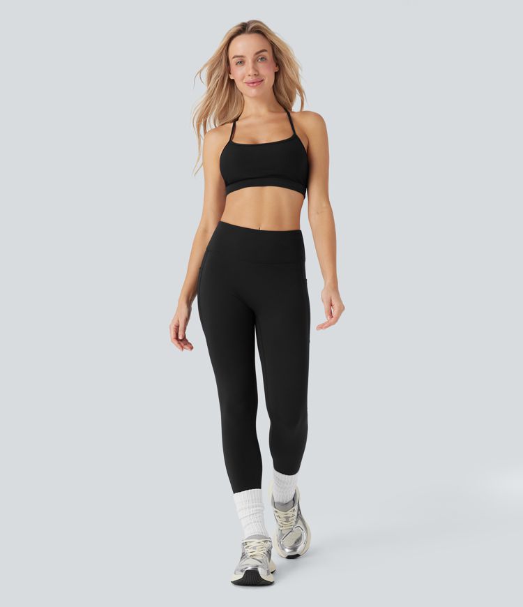 Ribbed Low Support Cut Out Yoga Sports Bra A-C Cups