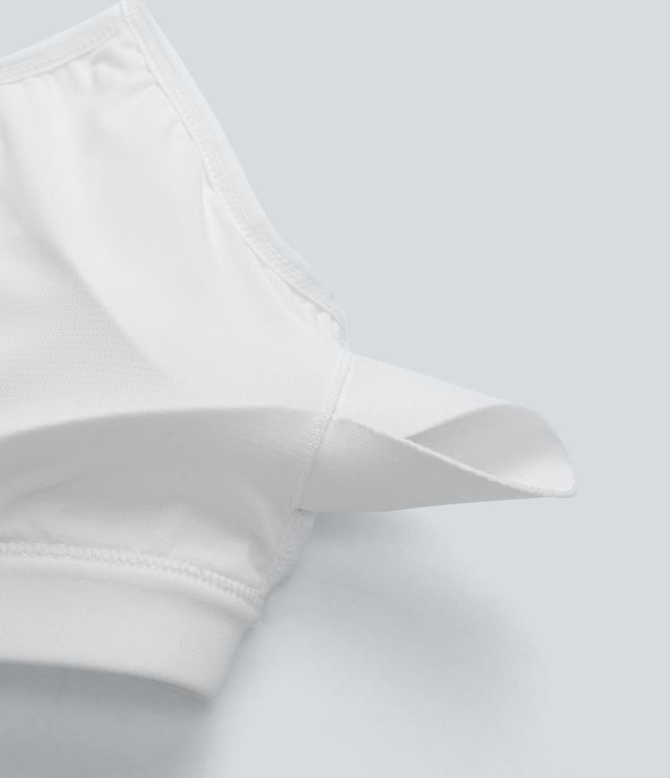 Brasier deportivo acanalado para yoga de sujeción baja con abertura en copas A-C