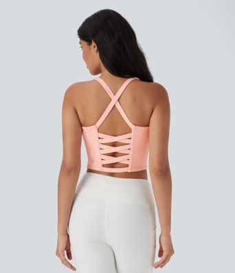 Kurzes Yoga-Tanktop für D-F-Körbchen