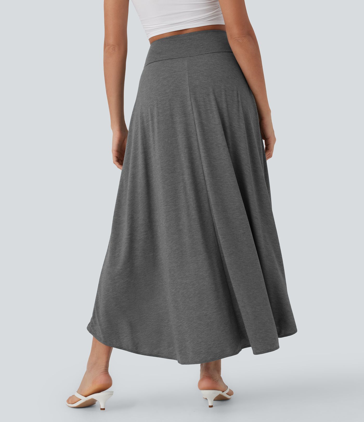 High Waisted Tummy Control High Low 2-in-1 Flowy Maxi Casual Skirt High Waisted Tummy Control High Low 2-in-1 Flowy Maxi Casual Skirt