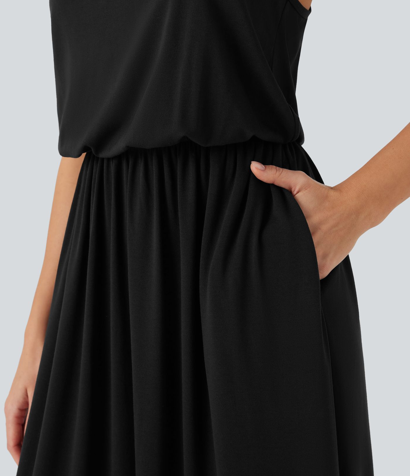 Maxi Flowy Slip Dress with Pockets