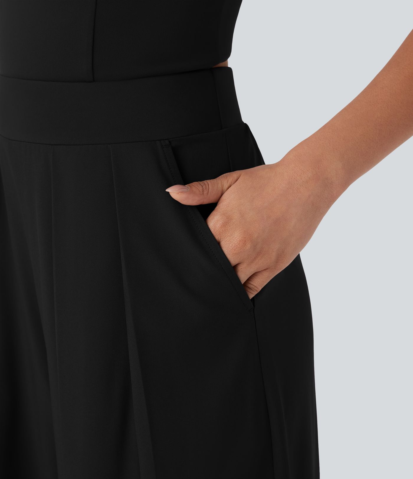 Breezeful™ Backless Wide Leg Quick Dry Casual Slip Jumpsuit with Side Pockets-Easy Peezy Edition