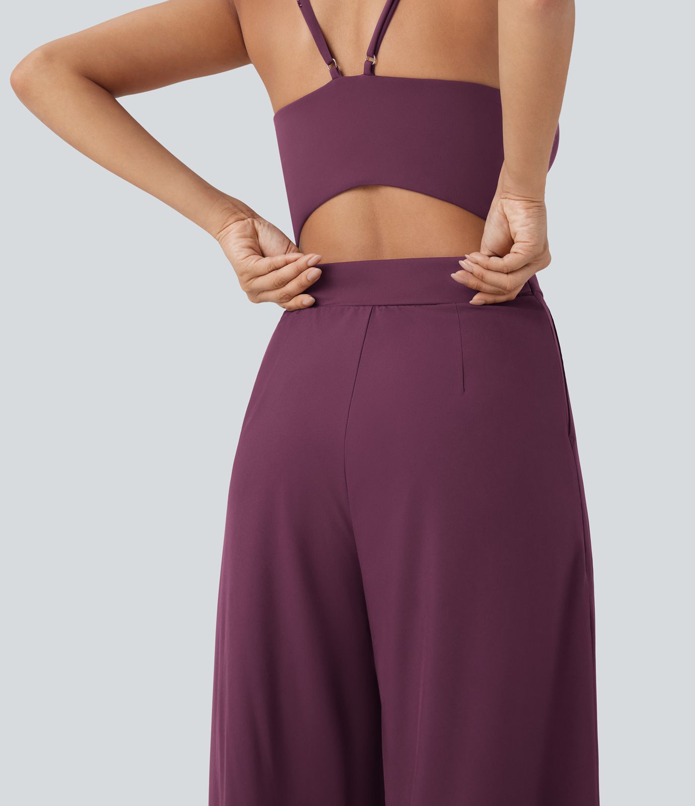 Breezeful™ Wide Leg Quick Dry Casual Slip Jumpsuit with Pockets-Easy Peezy Edition