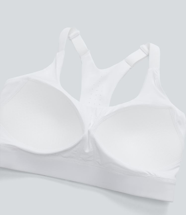 SpeedWave™ Medium Support Molded Cups Perforated Adjustable Hook Quick Dry Workout Sports Bra A-C Cups