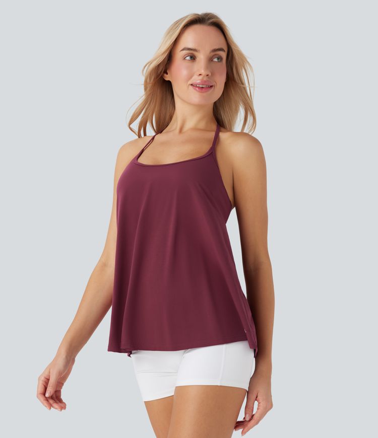 Softlyzero™ Airy Halter Backless Draped Cool Touch Yoga Sports Top-UPF50+