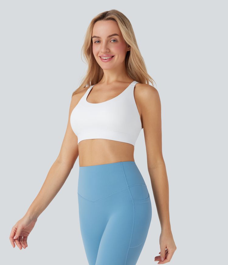 SpeedWave™ Medium Support Molded Cups Perforated Adjustable Hook Quick Dry Workout Sports Bra A-C Cups