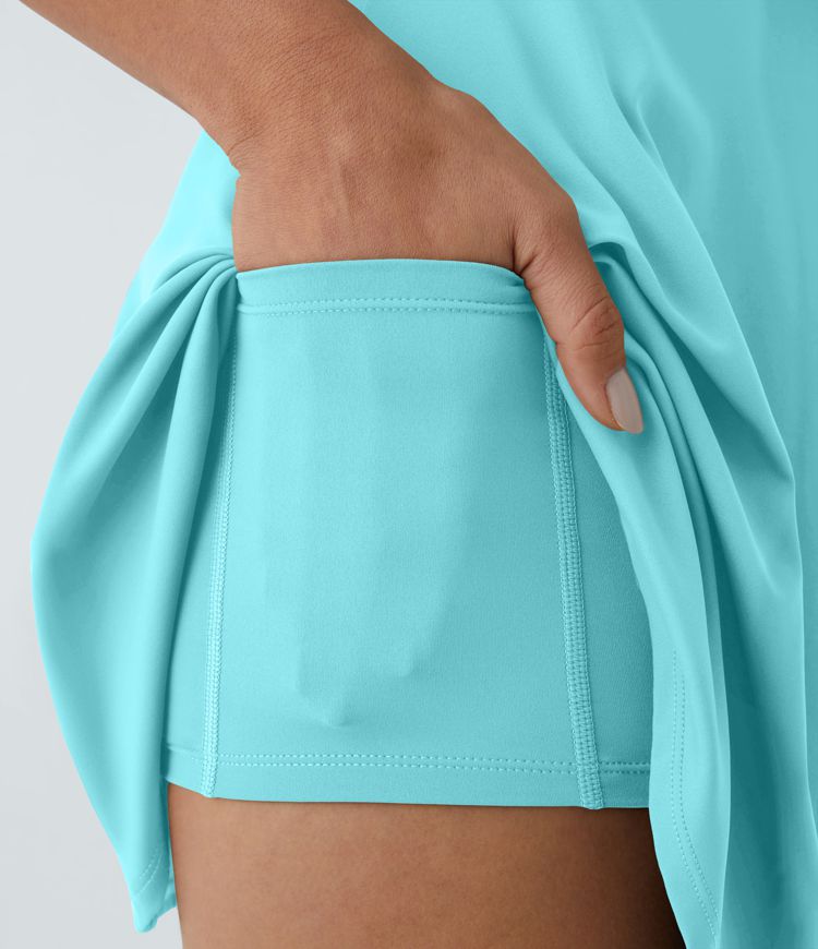 SoftlyZero™ Airy Backless Twisted Flare Low Support Dance Active Dress-Longer Length-Easy Peezy Edition A-C Cups