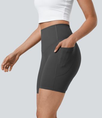 Halara UltraSculpt™ High Waisted Tummy Control Pocket Shaping Training Biker Shorts 7''