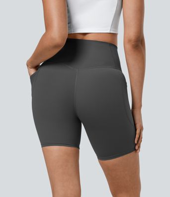 Halara UltraSculpt™ High Waisted Tummy Control Pocket Shaping Training Biker Shorts 7''