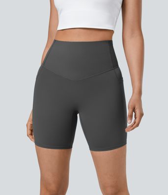 Halara UltraSculpt™ High Waisted Tummy Control Pocket Shaping Training Biker Shorts 7''