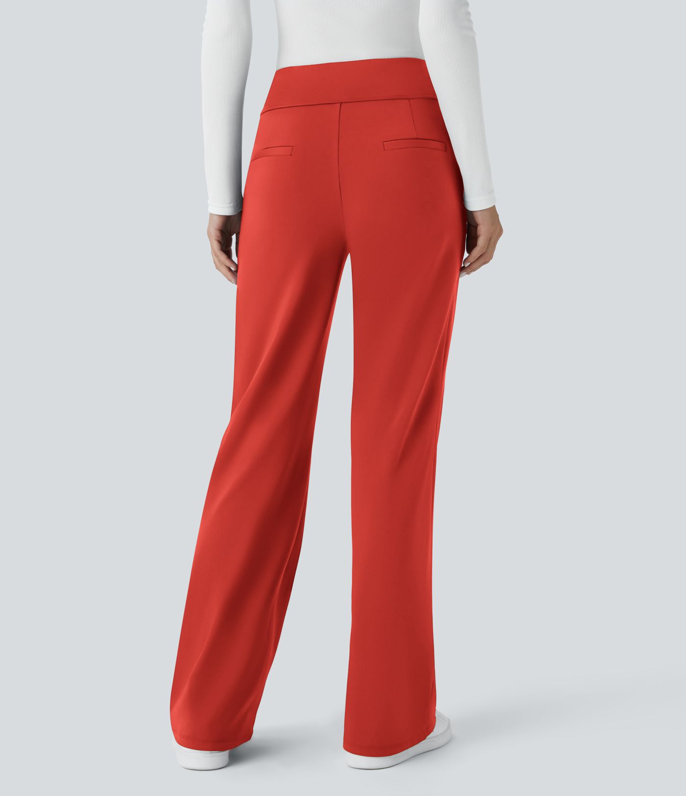Pantalon tailleur évasé taille moyenne Halara Flex™ DayStretch avec zip latéral et poches