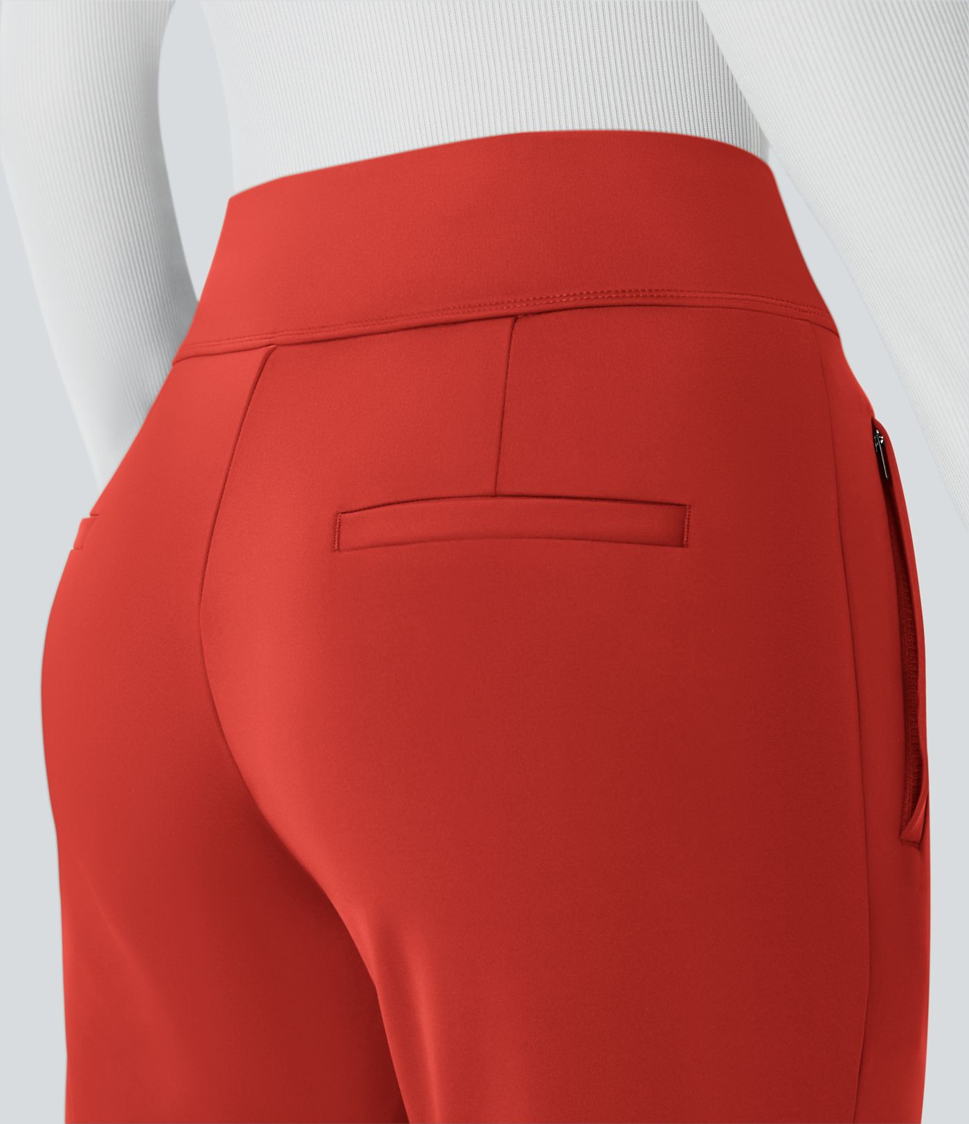 Pantalon tailleur évasé taille moyenne Halara Flex™ DayStretch avec zip latéral et poches