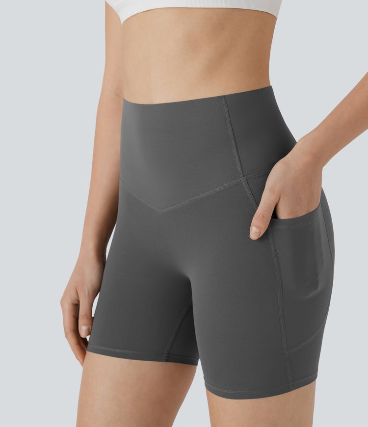 Halara UltraSculpt™ High Waisted Butt Lifting Tummy Control Pocket Shaping Training Biker Shorts 5''