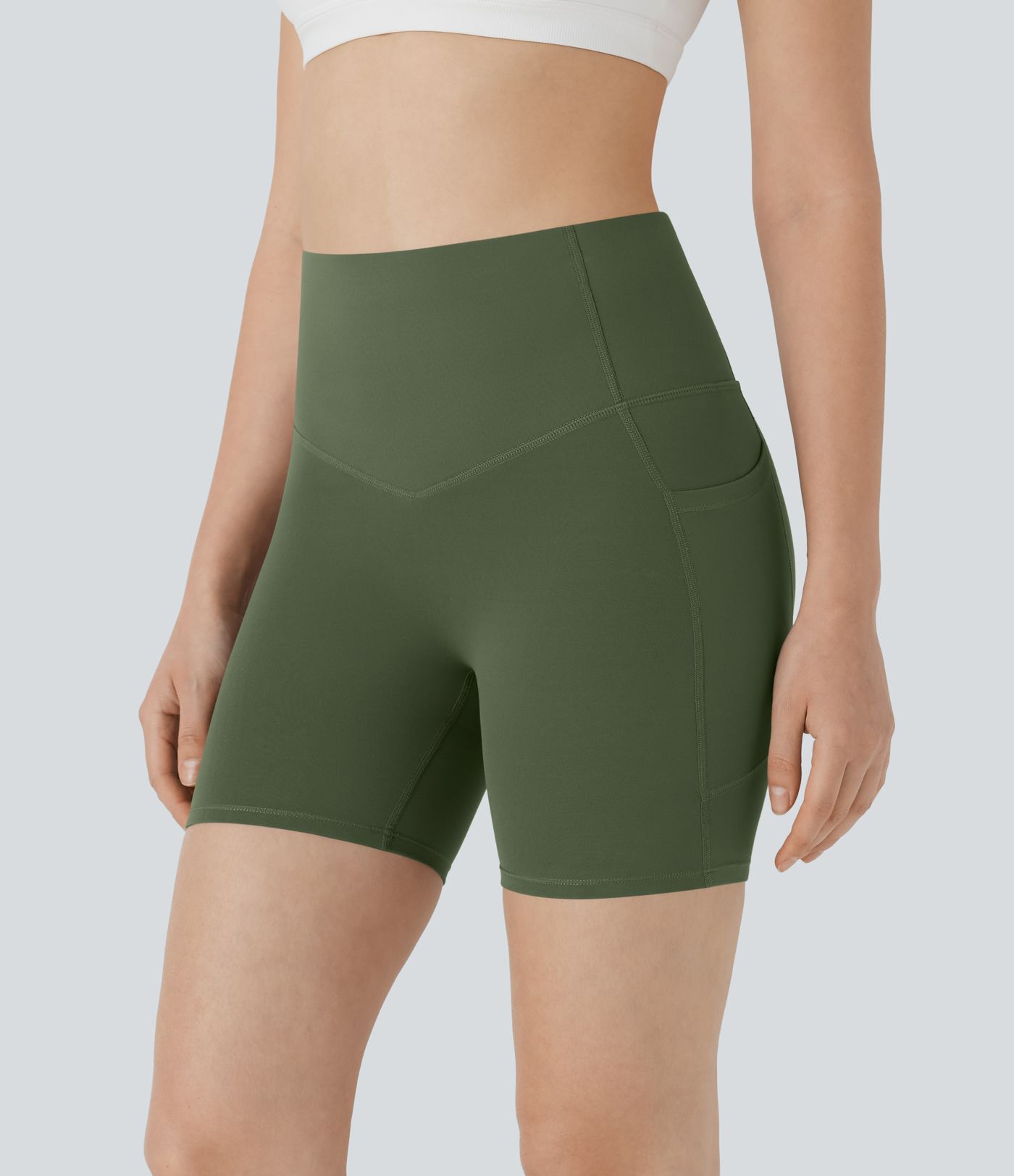 Halara UltraSculpt™ High Waisted Butt Lifting Tummy Control Pocket Shaping Training Biker Shorts 5''