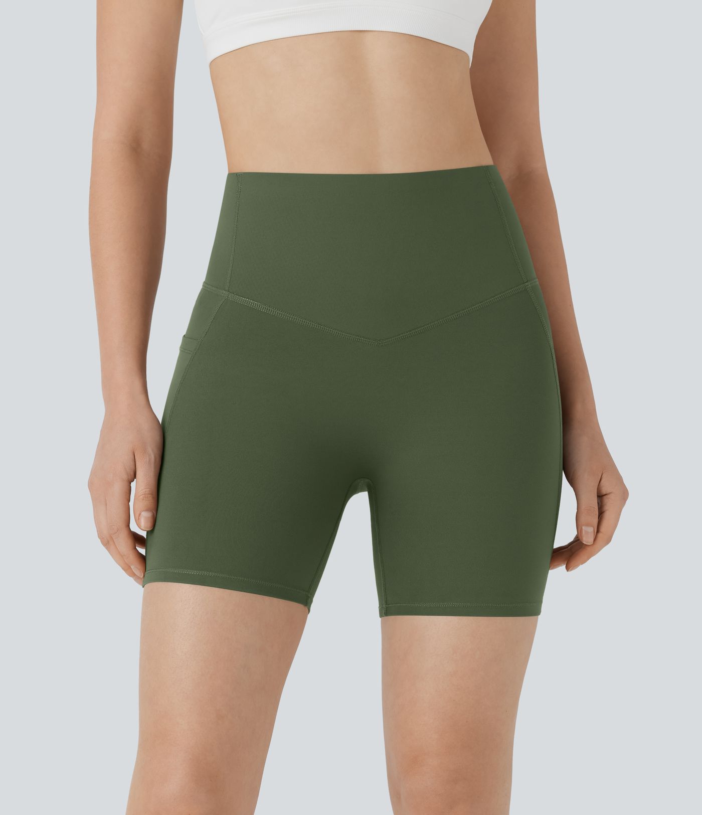 Halara UltraSculpt™ High Waisted Butt Lifting Tummy Control Pocket Shaping Training Biker Shorts 5''