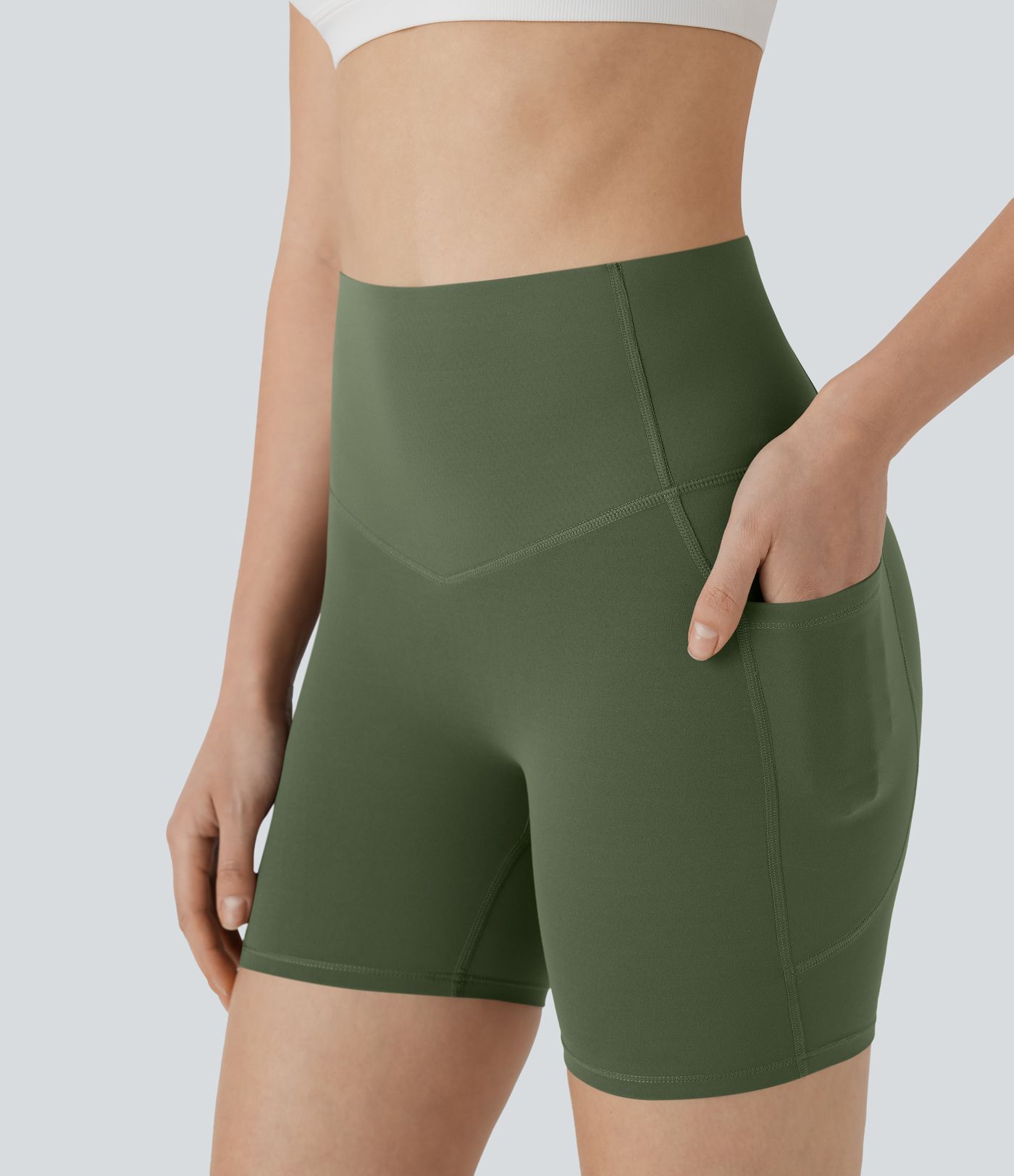 Halara UltraSculpt™ High Waisted Butt Lifting Tummy Control Pocket Shaping Training Biker Shorts 5''