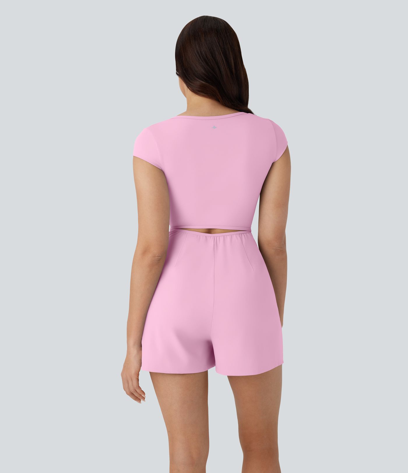 SoftlyZero™ Airy U Neck Cap Sleeve Pocket Cool Touch Yoga Romper-Easy Peezy