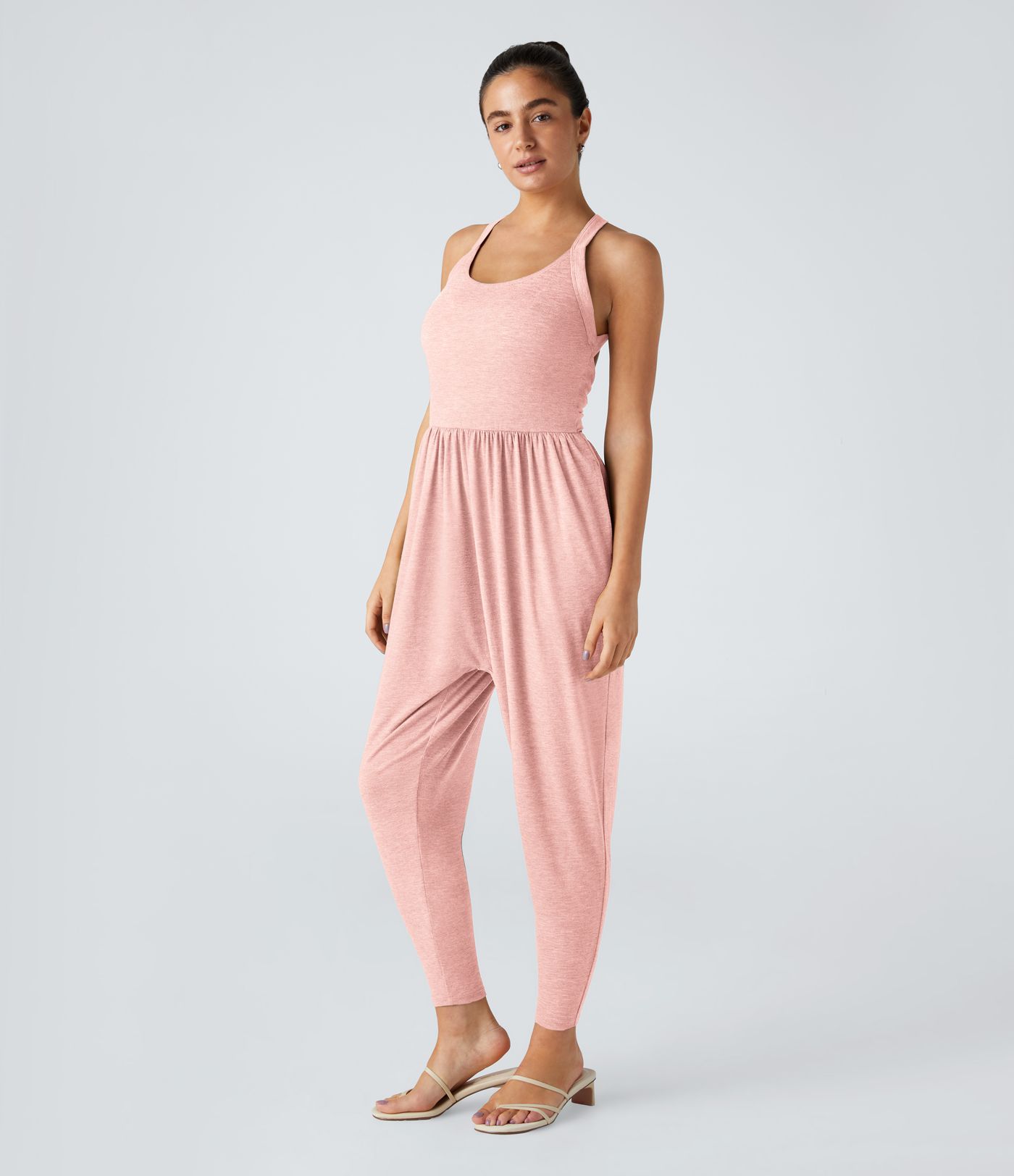 U Neck Pocket Harem Casual Jumpsuit-Easy Peezy Edition