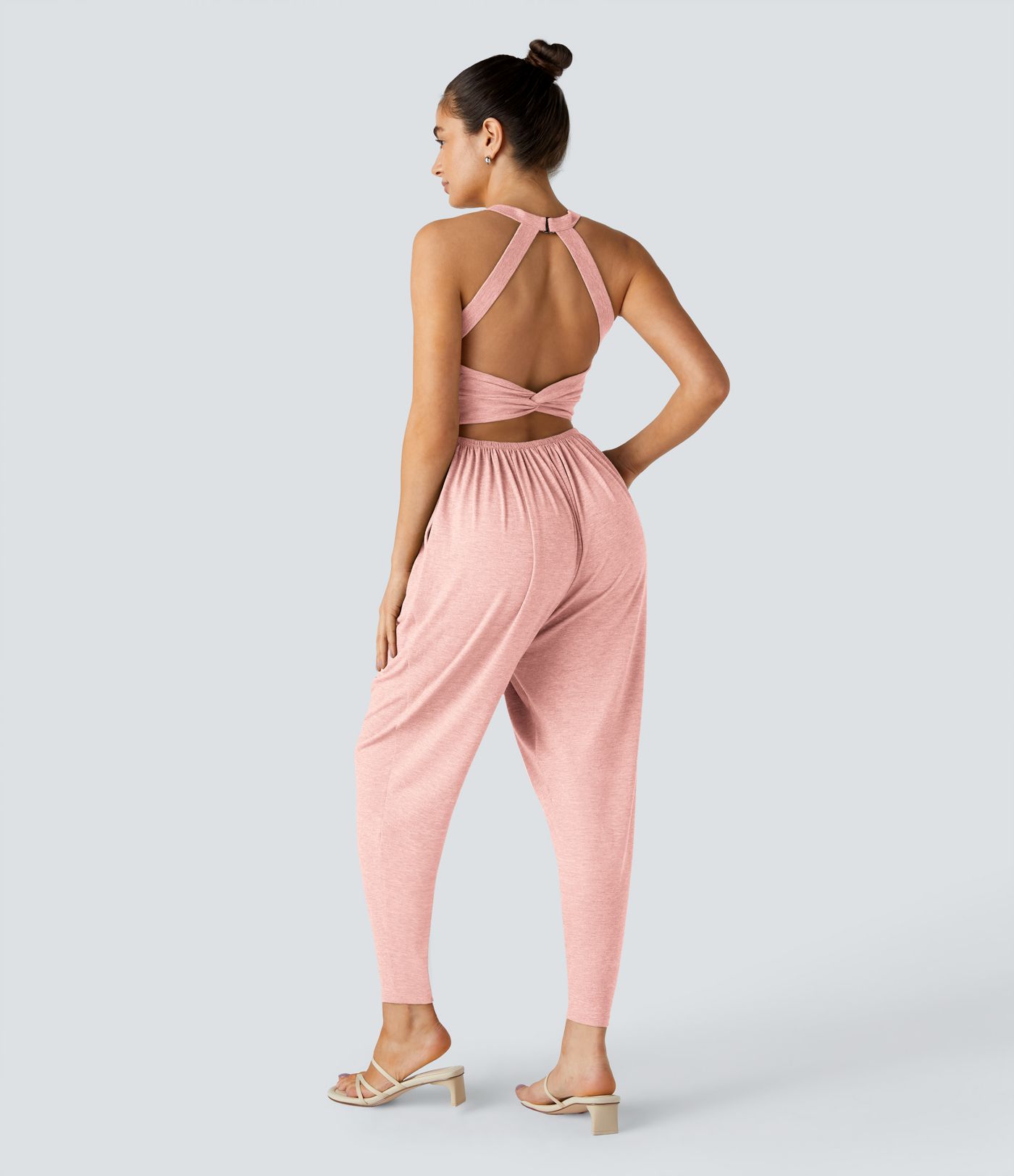 U Neck Pocket Harem Casual Jumpsuit-Easy Peezy Edition