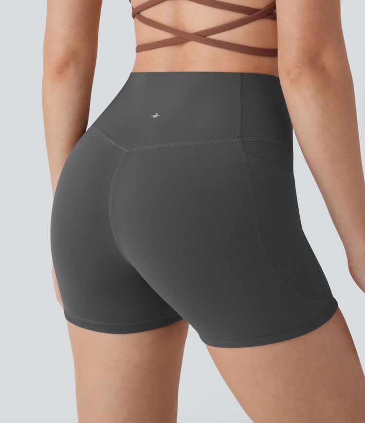 Halara UltraSculpt™ High Waisted Tummy Control Pocket Shaping Training Biker Shorts 3''