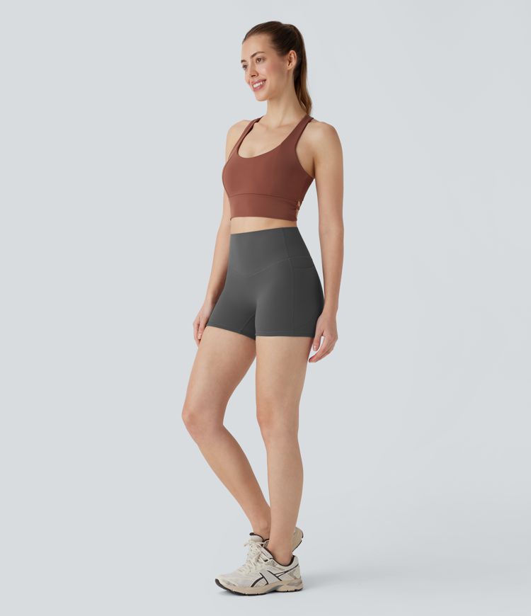 Halara UltraSculpt™ High Waisted Tummy Control Pocket Shaping Training Biker Shorts 3''