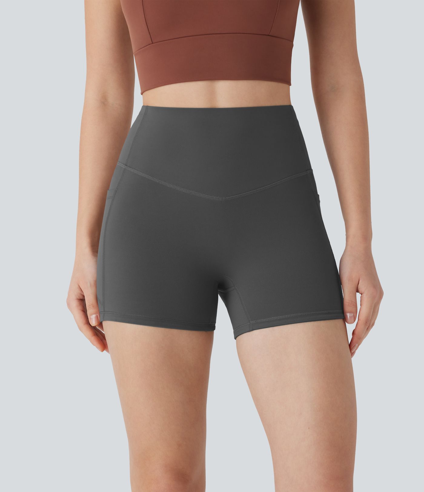 Halara UltraSculpt™ High Waisted Tummy Control Pocket Shaping Training Biker Shorts 3''