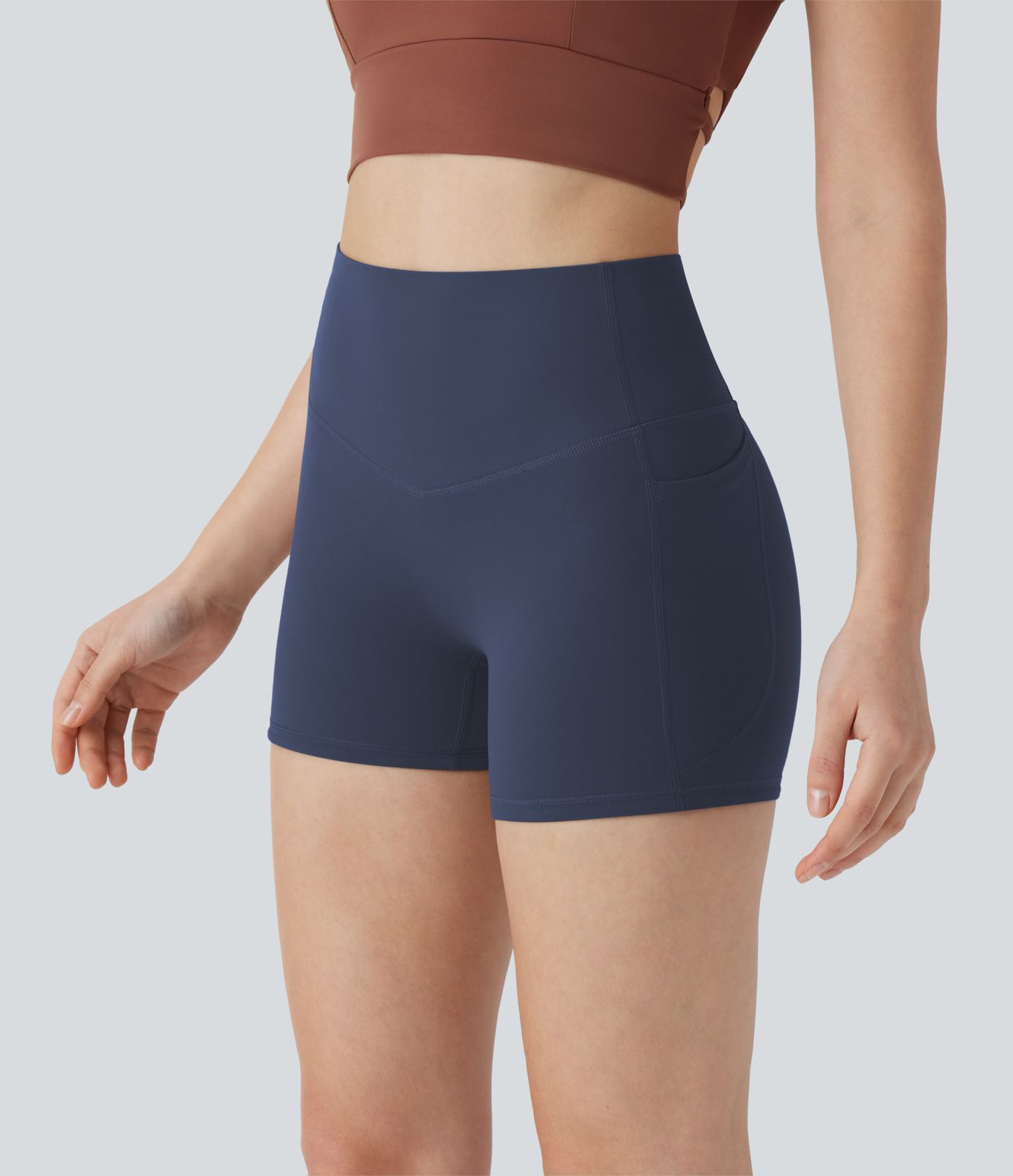 Halara UltraSculpt™ High Waisted Tummy Control Pocket Shaping Training Bike Running Shorts 3''