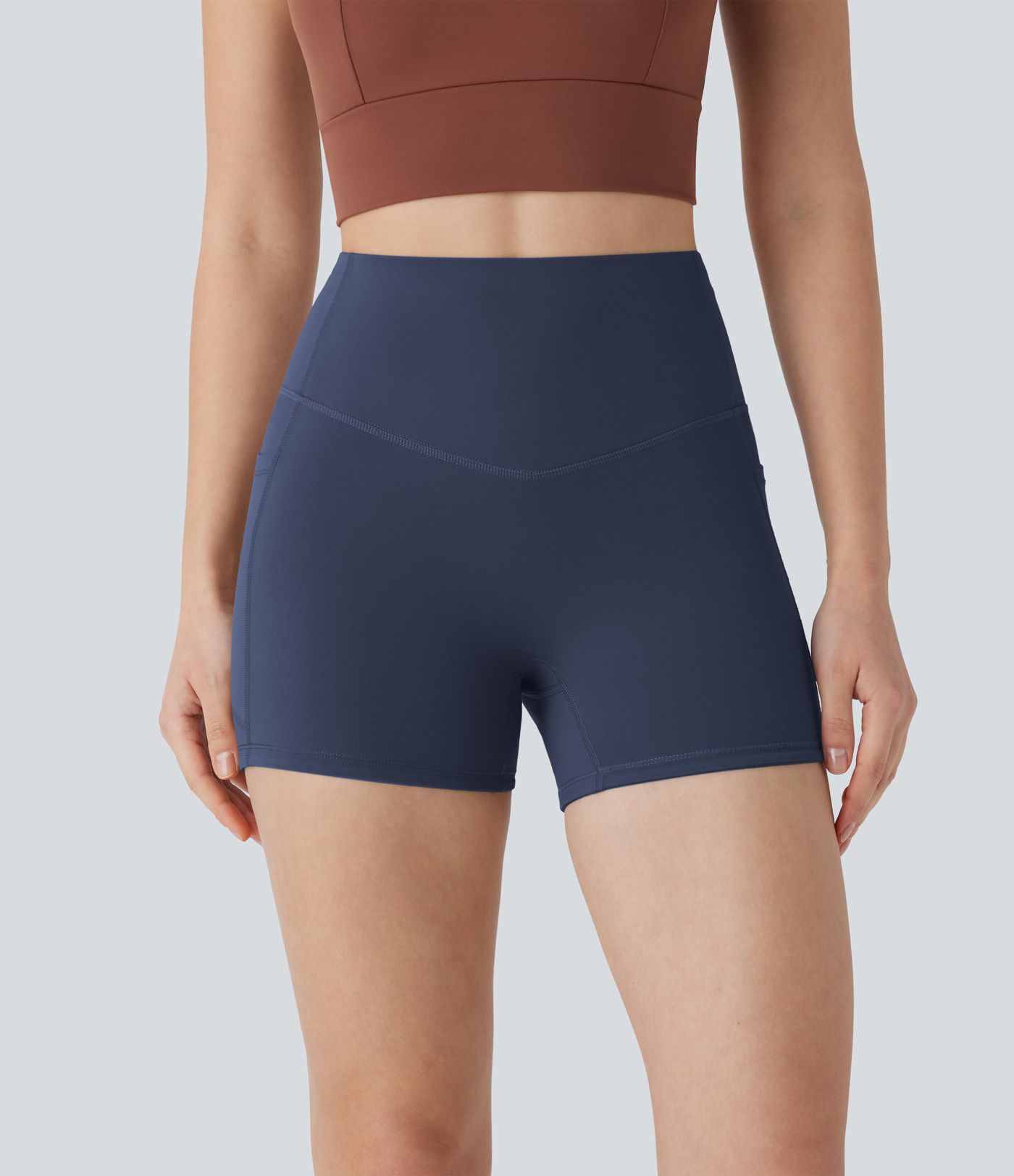 Halara UltraSculpt™ High Waisted Tummy Control Pocket Shaping Training Bike Running Shorts 3''