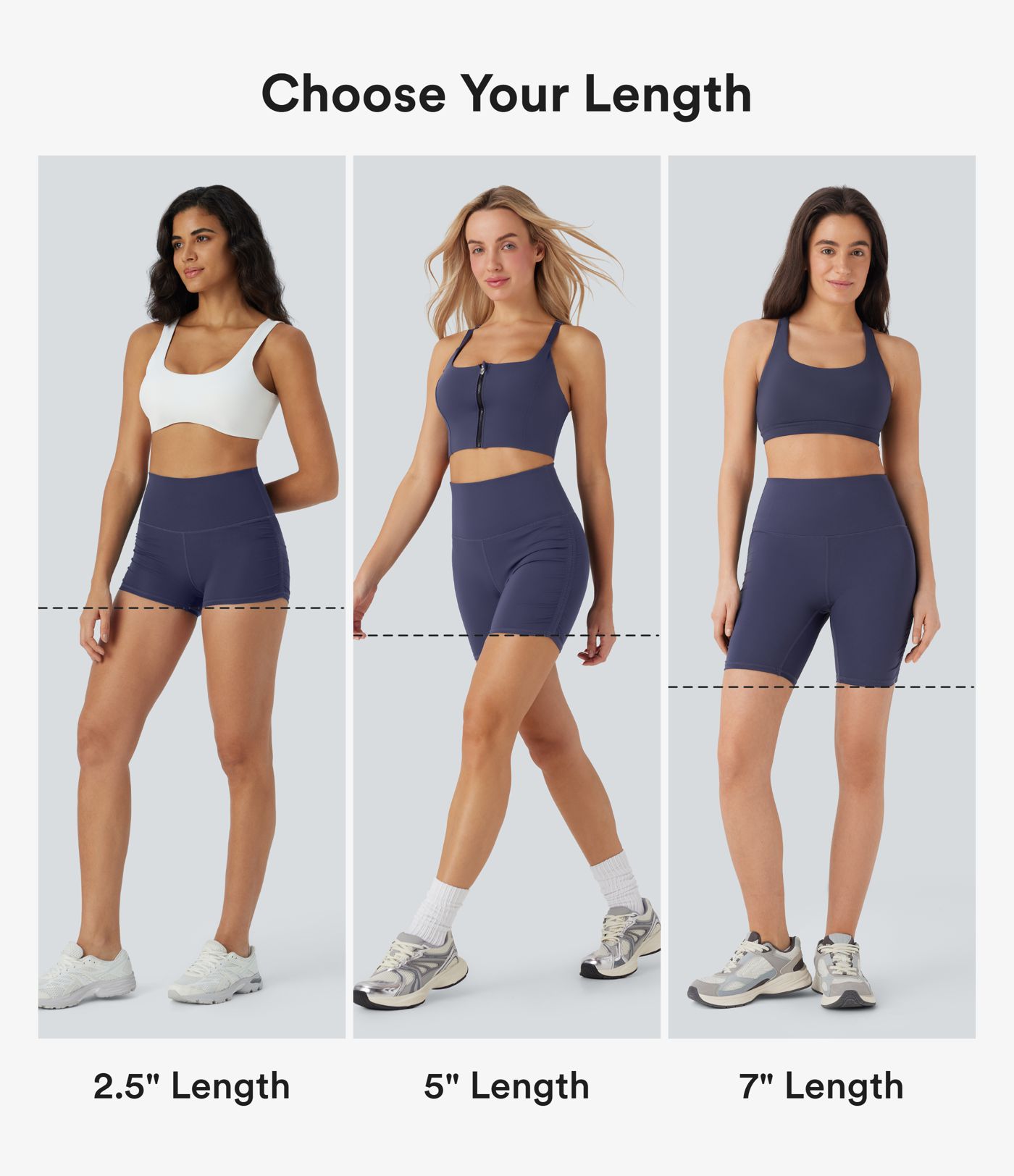 SoftlyZero™ QuickDry SoCinched Pantalones Cortos de Ciclismo de Cintura Alta con Control de Abdomen Fruncidos 2,5''