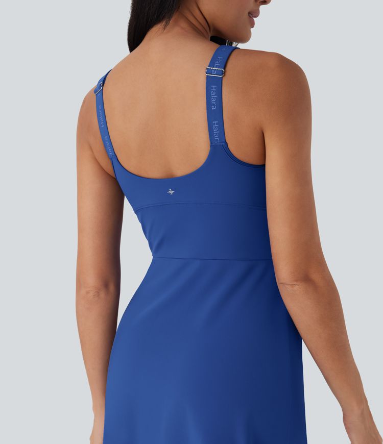 SoftlyZero™ Plush Push-Up Molded Cups 2-in-1 Yoga Active Dress with Pockets-Easy Peezy D-F Cups