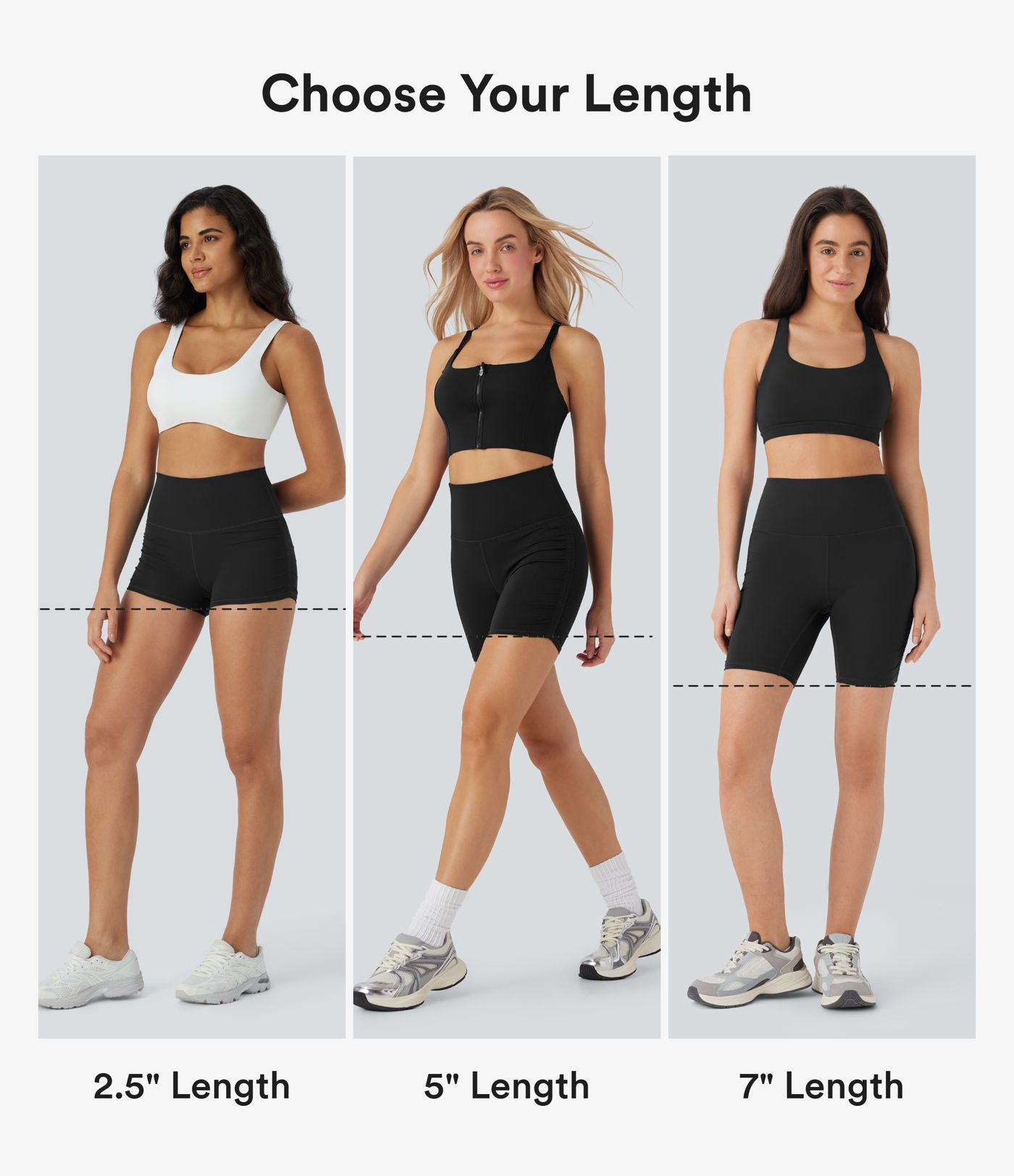 SoftlyZero™ QuickDry High Waisted Tummy Control Ruched Running Biker Shorts 7''