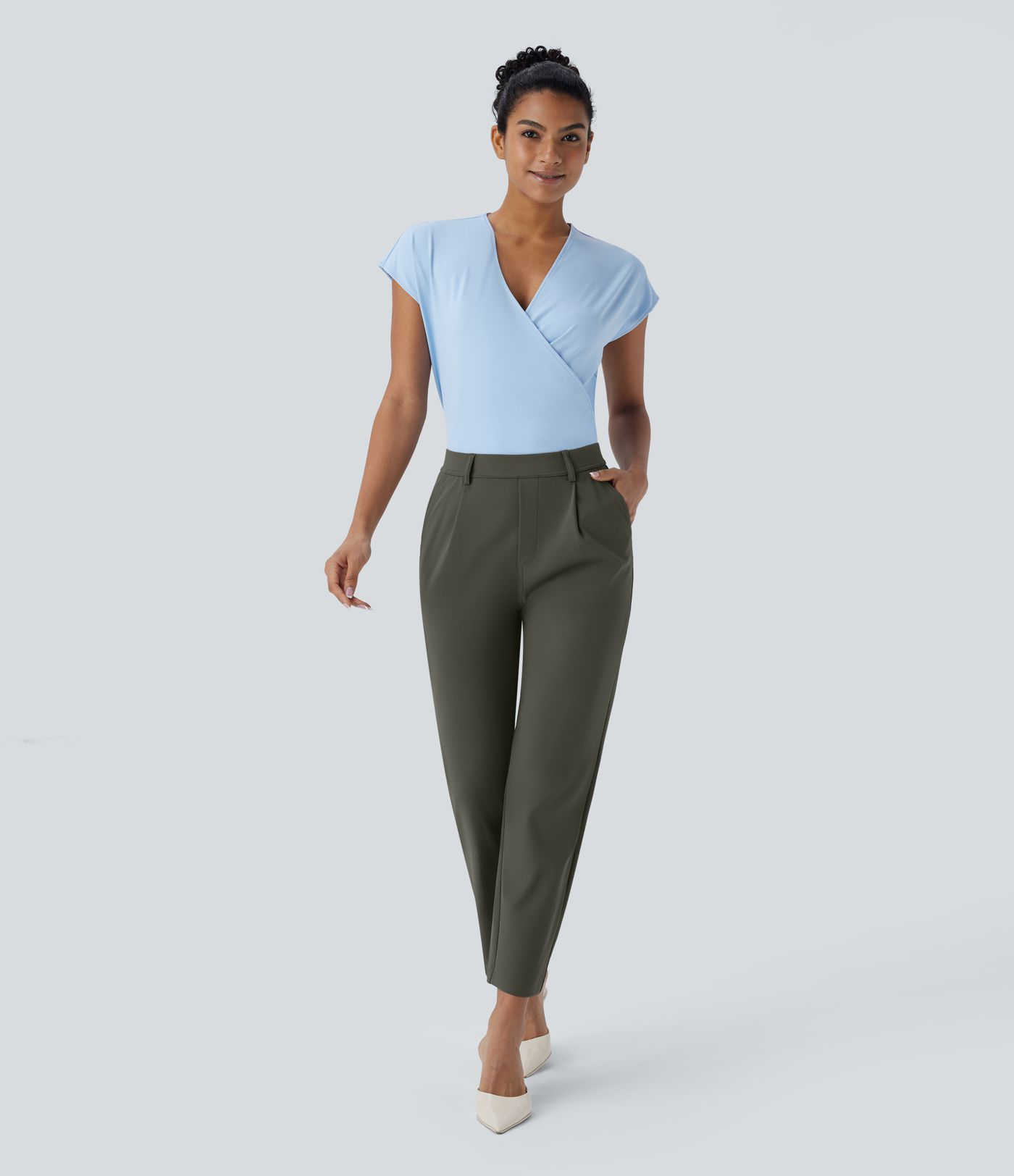 Halara Flex™ DayStretch High Waisted Pocket Ankle Length Tapered Work Pants