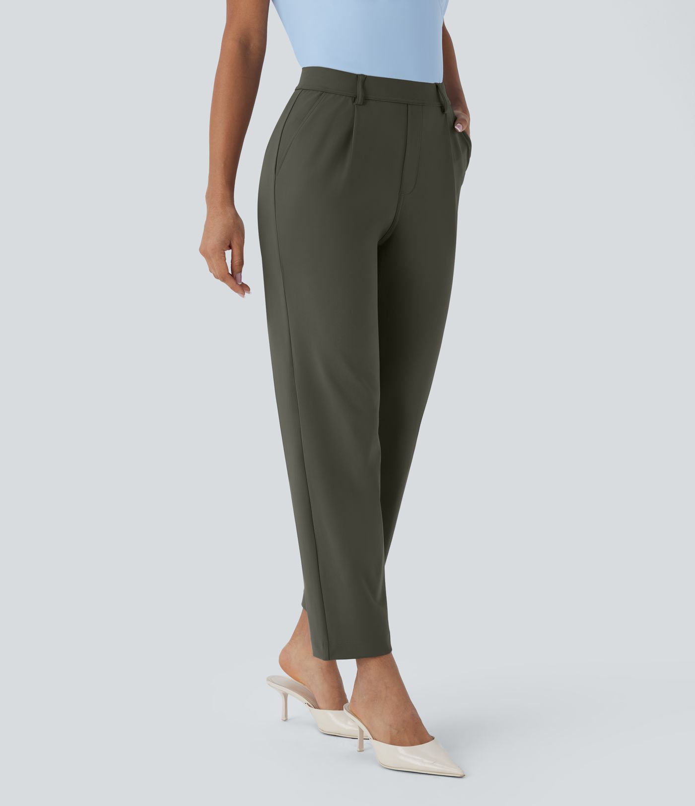 Halara Flex™ DayStretch High Waisted Pocket Ankle Length Tapered Work Pants