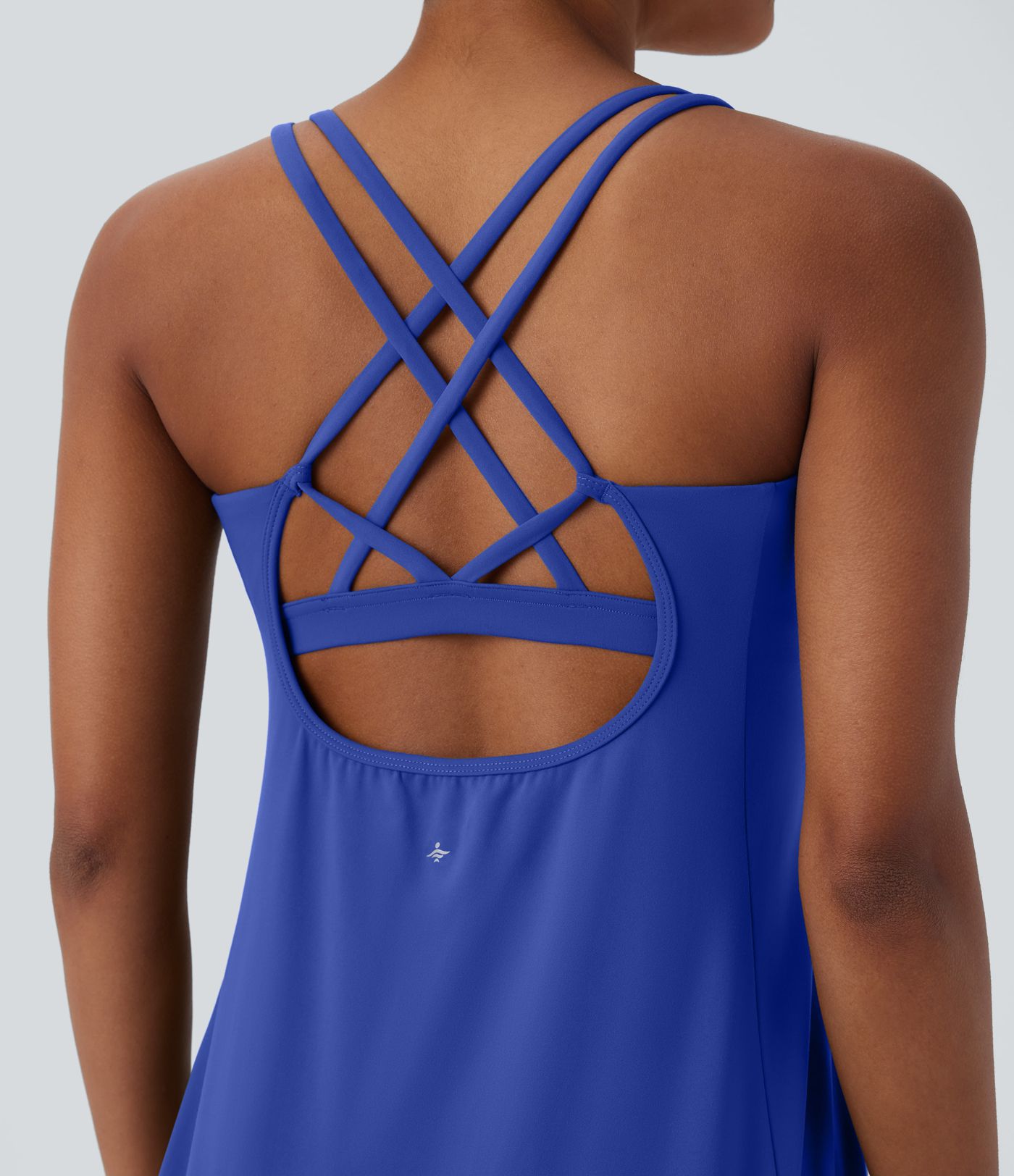 SoftlyZero™ Plush Cut Out Pocket 2-Piece Mini Yoga Active Dress