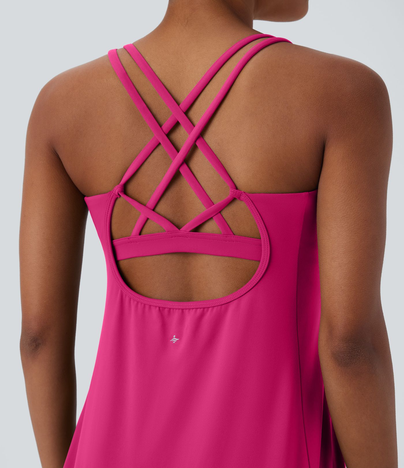 SoftlyZero™ Plush Cut Out Pocket 2-Piece Mini Yoga Active Dress