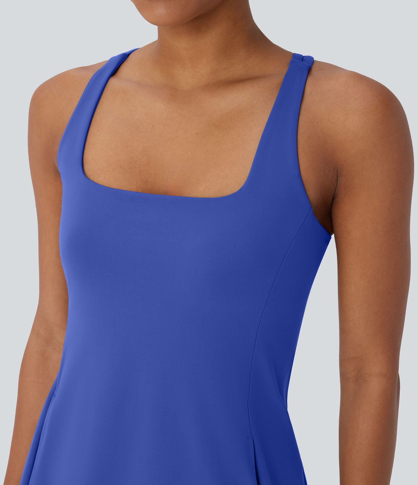 SoftlyZero™ Plush Cut Out Pocket 2-Piece Mini Yoga Active Dress
